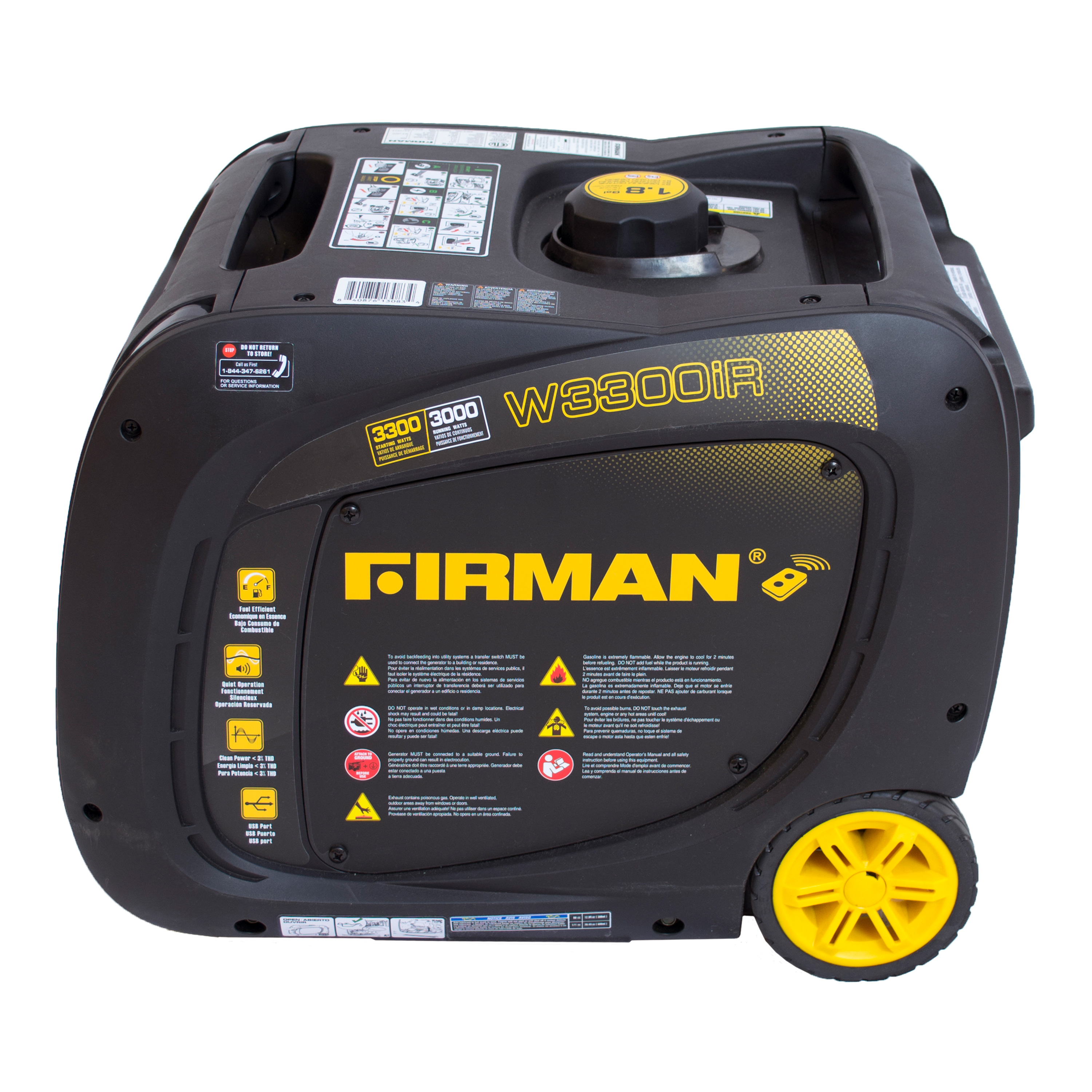 Firman 3300 3000 Watt Gas Remote Start Inverter Generator With Usb